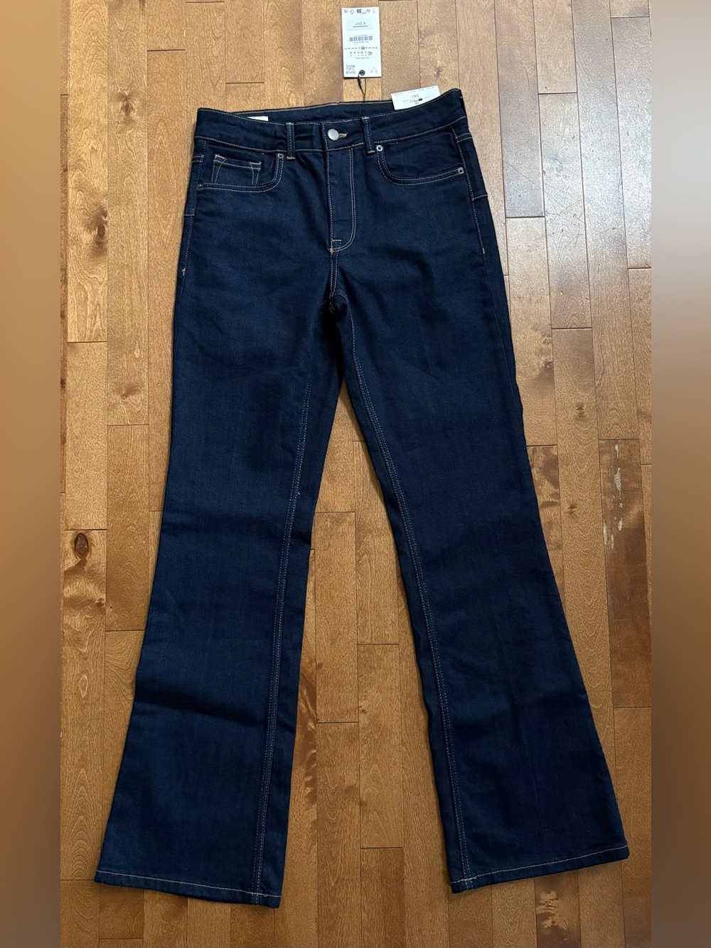 Zara Dark Wash Mid-Rise Bootcut Full Length Jeans USA 8